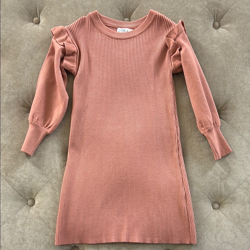 Ruffle Sleeve Pink Dress